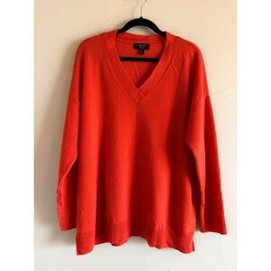 Charter Club Luxury 100% Cashmere V-Neck Sweater Orange Plus Size 1X FA20